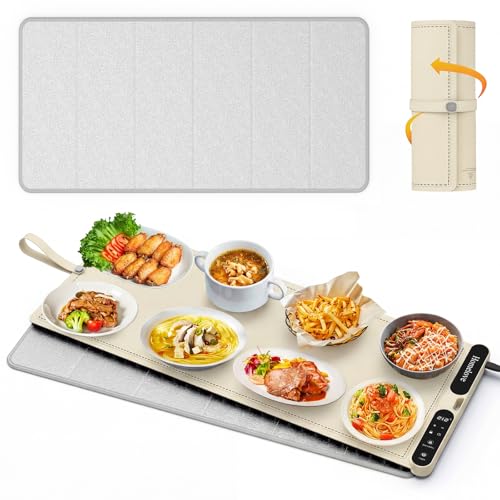 Homelove Warming Mat for Food - 7 Temps, 8H Timer, for Buffets Party Beige