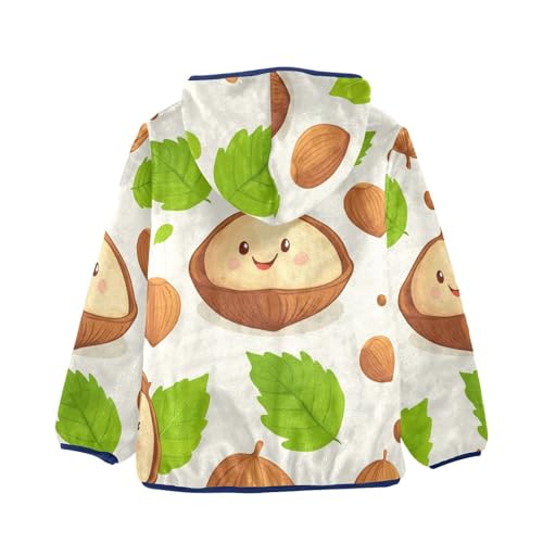 Cute Cartoon Hazelnuts Girls Fleece Jacket Girls Fall Jacket Girls Zip Up Hoodie Girls Sherpa Jacket 2-10T2
