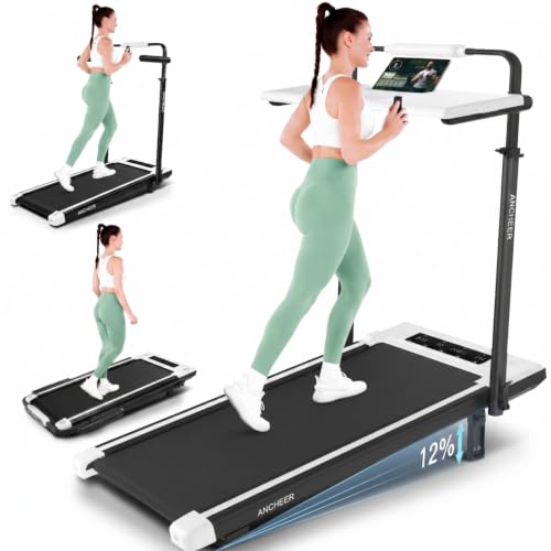 Image of FUNMILY Upgrade Walking Pad Folding Treadmill with 12% /15% Incline & Handle Bar, 3.5HP Foldable Under Desk Compact Treadmills for Home /Office /Gym, 400+lb Capacity, Shock Absorption