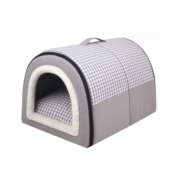 Dog-House-Indoor-2-in-1-Foldable-Cat-Igloo-Beds-with-Removable-Cushion-Non-Slip-Dog-Bed-House-Waterproof-Warm-Cat-Cave-Washable-Covered-Dog-Bed Indoor Waterproof Pet House