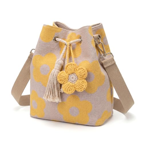 Bolso Tote de Flor Tejido a Mano Boho de Crochet