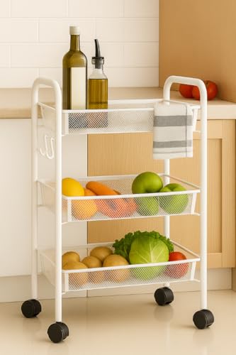 Organizador rectangular de 3 niveles metálico para ganar espacio en habitaciones pequeñas 3