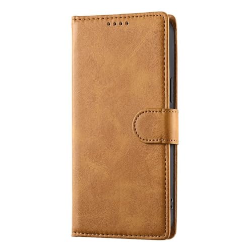 Image of Compatible Phone Case for Honor 600 Lite 5G Stand Wallet Texture PU Leather Flip Phone Cover with Wrist Strap - Yellow