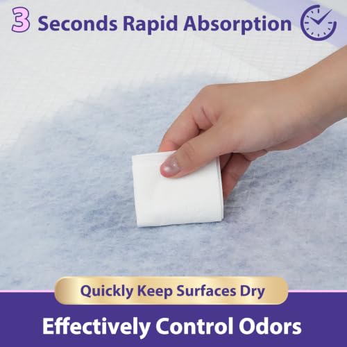 Image of MILDPLUS 130 Grams Heavy Duty Bed Pads 36''x36'', 50 Count Disposable Underpads with Anti-Slip Film, Extra Large Chucks Pads, 3XL Thicker Incontinence Pads for Adults, Kids or Pet (Purple)