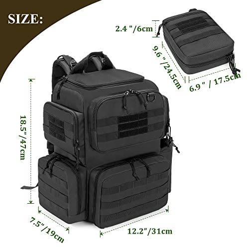 DSLEAF Tactical Pistol Backpack with 3 Cases