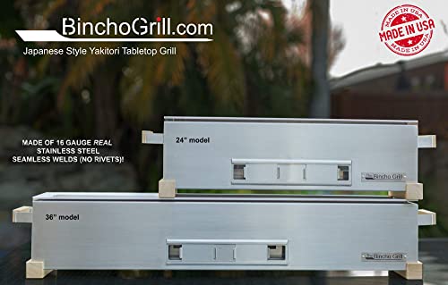 The Bincho Grill Gr610S Yakitori Tabletop Charcoal Japanese Style Griller, Robata 24" Made In Usa #TOP7