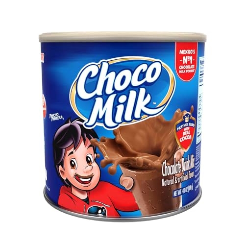 Image of Choco Milk Chocolate Milk Powder Drink Mix - Enriched with 19 Childrens Vitamins - Chocolate Powder Instant Breakfast Drinks - Powdered Drink Mix - Nutritional Drinks for Kids - 14.1 oz 12 Pack