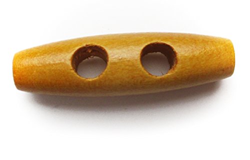 All In One 50Pcs Light Brown 2 Hole Scrapbooking Sewing Wood Toggle Buttons Stained Chery Oval 40X13Mm #TOP1