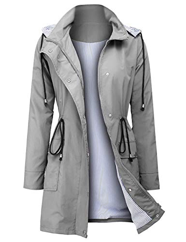 ZEGOLO Women's Waterproof Raincoat Outdoor Hooded Rain Jacket Windbreaker