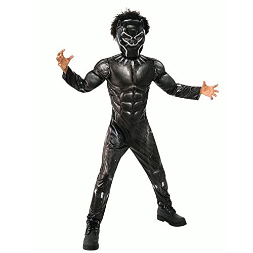 Rubies Marvel Avengers Kids Costumes Choose Hulk Iron Man Captain America Spiderman (Black Panther (Muscles), Small)