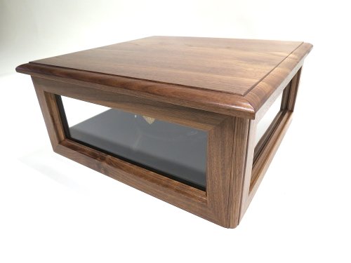 Military Hat Helmet Cover Box (Solid Walnut) #TOP1