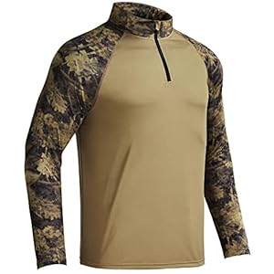 Rodeel Men’s UPF 50+ Sun Protection Long Sleeve Shirt 1/4 Zip Running Hiking Shirts
