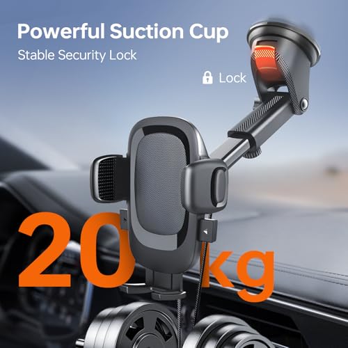 Car Phone Mount - Super Strong Suction Cup Phone Holder for Dashboard/Windshield, 360° Rotating Phone Holders for Your Car, Truck Phone Mount with Quick Release for iPhone 16 Galaxy All Phones-938003 by Mechrig - Used condition - Image 4