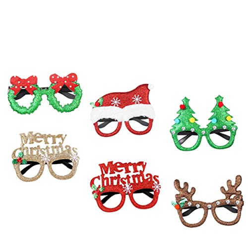 VALICLUD 12 Pçs Favores Óculos De Férias Armações De Glitter Aleatório De Alce Bola De Olho De Natal