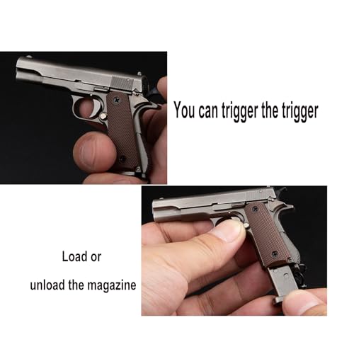 TIMQUA Mini Keychain Accessories, Cool Gun-shaped Key Chain Key Ring Gift for Men
