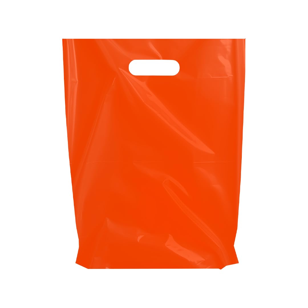 MMSBAGS Retail Plastic Merchandise Bags, Die Cut Handles, Strong, Tear Resistent, different Sizes and Colors. Perfect for Retail Stores, Parties or