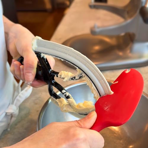 Silicone Spatula ONE Mixer Beater Scraper and Spatula, Cherry Red by New Metro Design - Image 3