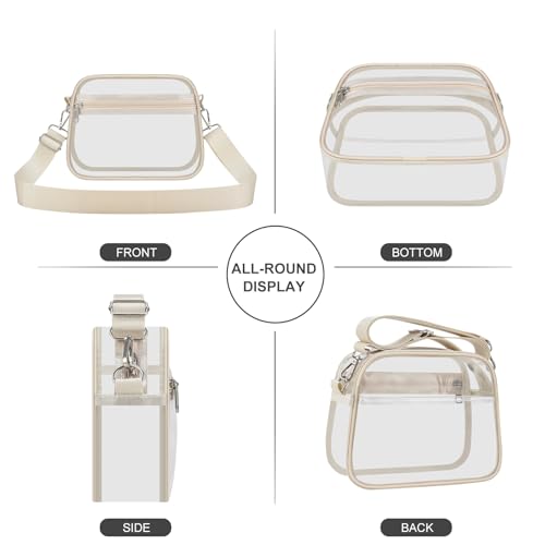 Image of Clear Bag for Stadium Events Clear Sports Fan Handbags Purses with Adjustbale Strap for Concerts Festivals Game Day
