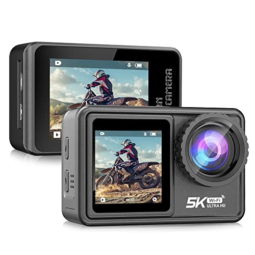 5K Action Camera with Dual Touch Screens | 48MP | Underwater Wate...
