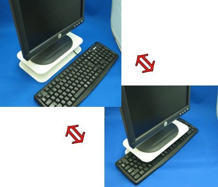 COOLERPLUS キーボード収納モニタスタンド　【ディスクトップPC、モニター台】　ホワイトAME-NPC05W