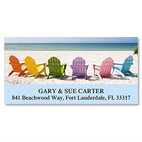 Colorful Images Tropical View Beach Large Return Address Mailing Labels, Personalized with Name & Address, Set of 144 Self Adhesive, Easy Peel Flat