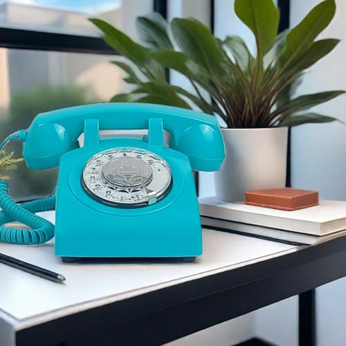 Image of TelPal Retro Corded Landline Phone Antique Vintage Phone with Old Fashion Rotary Dial Keypad, Decorative Classic 80s Phone for Gift