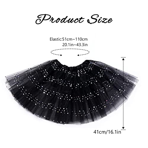 Reetan Led Tutu Skirt Light Up Layered Skirts Christmas Fashion Performance Tutu Costume For Women And Girls(Black With Sequins) #TOP4
