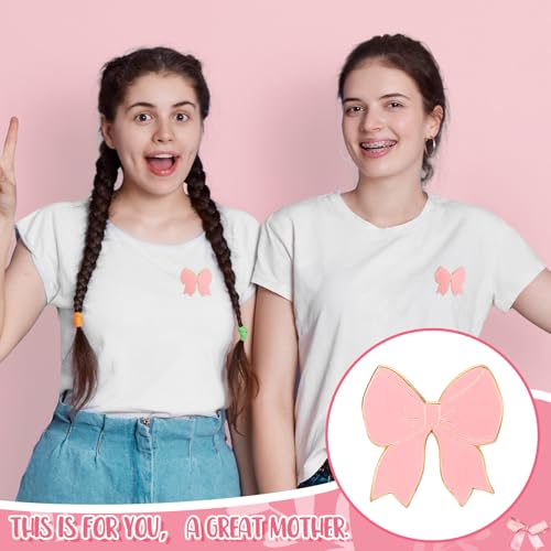 Image of Hoteam Chuch Gift for Woman of Faith Pins Butterfly Pink Bow Rose Christian Brooches Mom Church Woman Party Favor