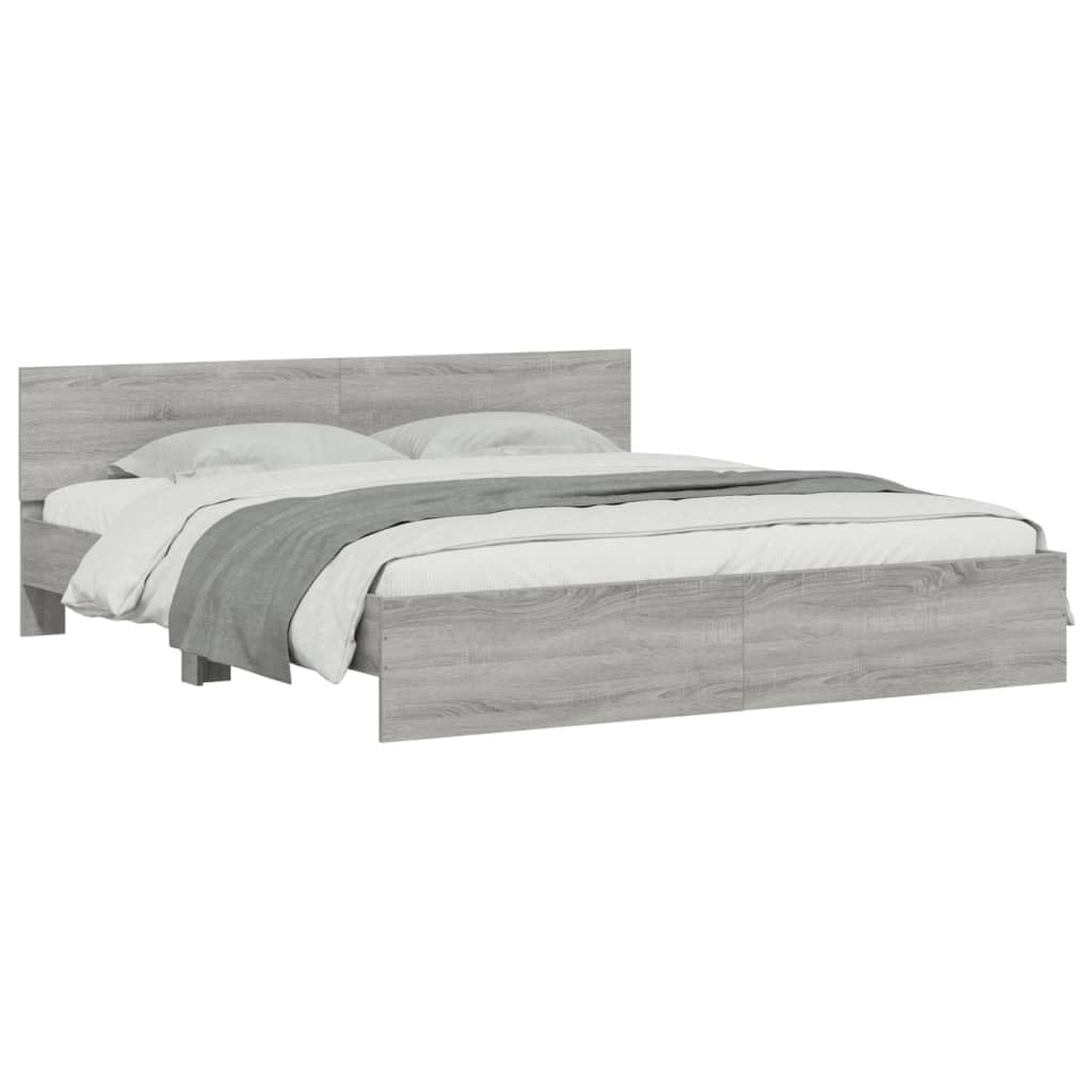 vidaXL Bed Frame without Mattress Grey Sonoma 160x200 cm — image 1