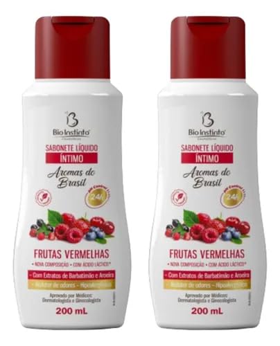 Kit 2 Sabonete Íntimo Líquido Frutas Vermelhas 200ml Bio Instinto – Com Barbatimão e