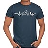 Getting Shirty Motorbike Heartbeat (Bike, Biker) Motorbike T-Shirt for Men and Women (UK, Alpha, XXL, Regular, Regular, Black) #1