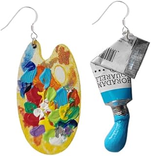 Artist Earrings,Made of real paint Tube,Unique Paint Palette Dangle Earrings for Women Artist Gift,Painter Teacher Art Gifts