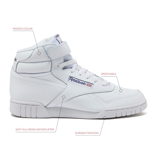 EX-O-FIT HI High Top Basketball Shoes for Men, Retro Men's Sneakers - White, 13 Medium