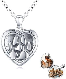 Eusense Locket Necklace for Pictures 925 Sterling Silver Photo Lockets Pendant Memorial Jewellery for Women Girls