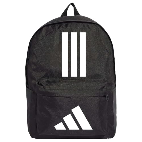 adidas Unisex Classic Three Stripes Backpack Back to School, Black/White, One Size