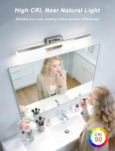 Image of IZORRO Modern Bathroom Vanity Light 48 inch, Rotatable, 36W Dimmable Led Bathroom Light Fixture Over Mirror, Chrome Vanity Light Bar (Cool White 6000K)