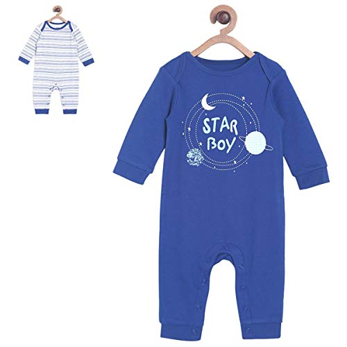 Image of miniklub Boys Pack of 2 Printed Knitted Rompers