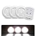 Price comparison product image Fosmon Wireless LED Puck Light 3 Pack with Remote Control, Under Cabinet Lighting [5 Daylight White LED, Wide Floodlight Tap Style, 30-Minute Timer, Battery Operated] for Kitchen Closet Pantry Counter