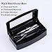 Nail Tool Sterilizer Box Plastic Disinfectant Container for Nail Art Accessories Tools, Hair Salons and Beauty Centers, Sterilizer Soaking Box with Strainer Pedicure Manicure Equipment, Black