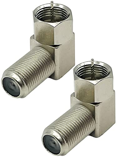 RR-Com - 𝐕𝐞𝐫𝐥𝐮𝐬𝐭𝐟𝐫𝐞𝐢𝐞 Sat-Winkelstecker 90 Grad (2X) - F-Stecker-Winkel mit 𝐝𝐢𝐜𝐤𝐞𝐫 & sicherer &Uuml;berwurfmutter - Knick-Vermeidung