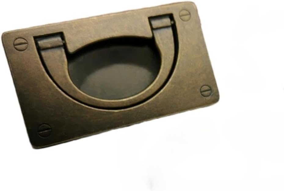 Antique Bronze Cabinet Drawer Pulls 3.07 Inch Hole Spacing Pitch Rectangular Invisible Hanging Pulls, Zinc Alloy Cabinet Hardware for Kitchen and Bathroom Cabinets, Overall Drawer Pulls (10)