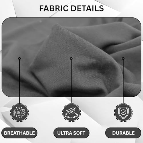 Image of Lukzer 1 Seater Plain Grey Design Universal Sofa Cover | 360 Fully Covered Anti-Slip Washable Couch Cover Protecter | 140 GSM Stretch Fit Polyester + Spandex Slipcover (90-140cm /SC-030-01)