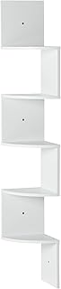 Amazon Basics 5-Tier Corner Shelf, Wall-Mounted, Set of 1, Floating Corn...