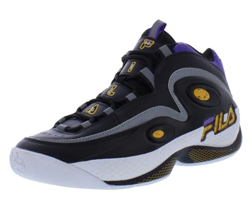 Fila Men's Grant-Hill-3 Sneakers Black/Gold Fuse/Electric Purple Sz. 9.5