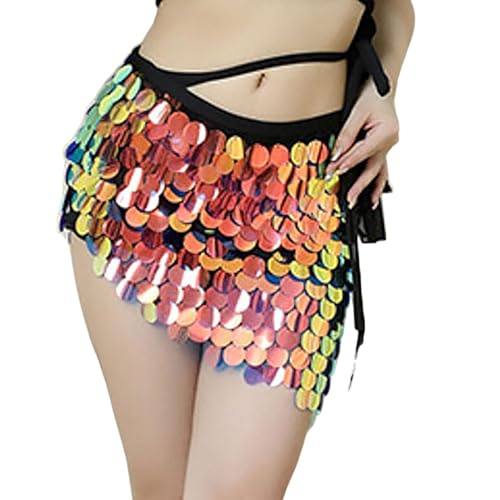 Falda de lentejuelas elegante con cordones laterales para looks exclusivos de fiesta