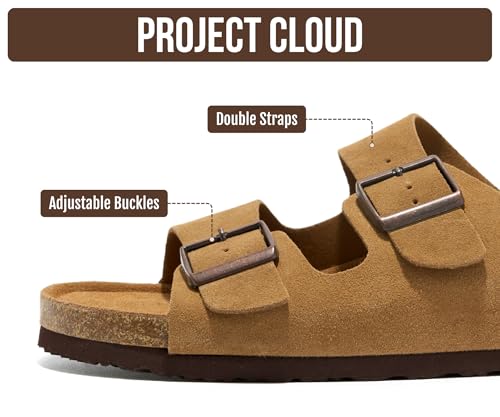 Image of Project Cloud Mens Sandals, 100% Genuine Leather Mens Slides (Heritage)