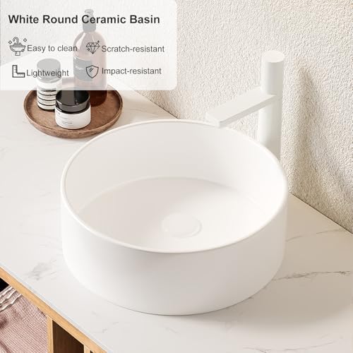 AmbroVania 36 inch Bathroom Vanity with Sink, Floating Cabinet with Ultra-Thin Ceramic Basin and Marble Top, Large Storage Drawer, Soft-Close Design, Nature Wood - 2