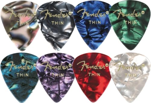 Image of Fender Premium Celluloid Guitar Picks 351 Shape, Abalone, Thin, 12-Pack