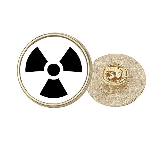 Broche radiations toxiques en métal doré M idéale pour personnaliser vos blousons de festival