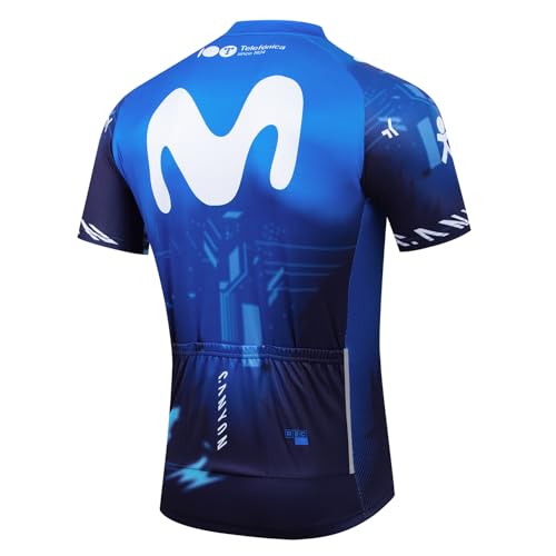 Camisa de ciclismo masculina de manga curta com 3 bolsos traseiros + bolso com zíper, respirável, se